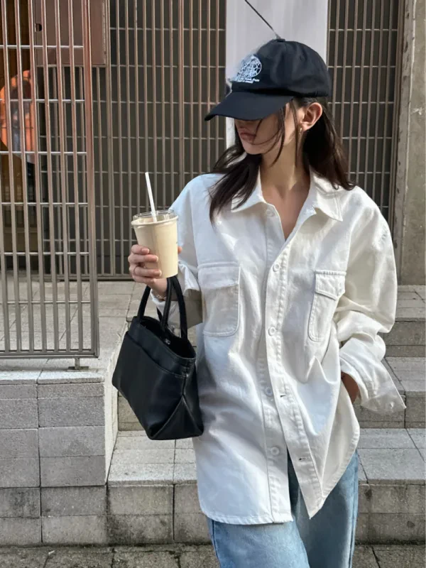 雲感工裝口袋寬版襯衫