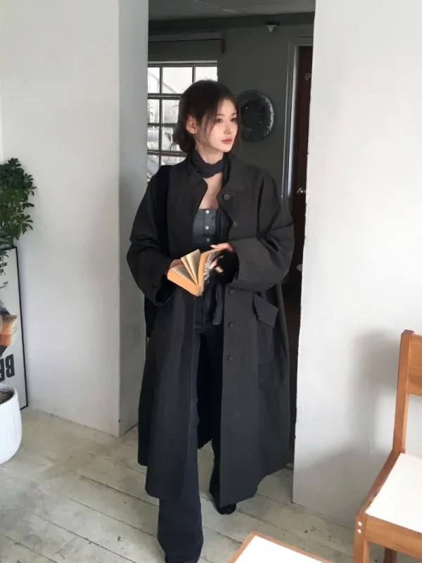 暮影寬袖長版大衣