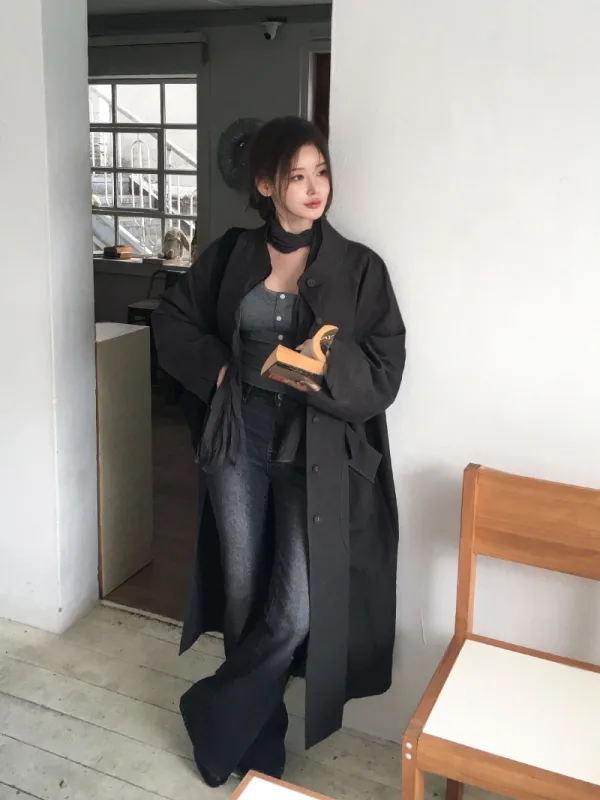 暮影寬袖長版大衣