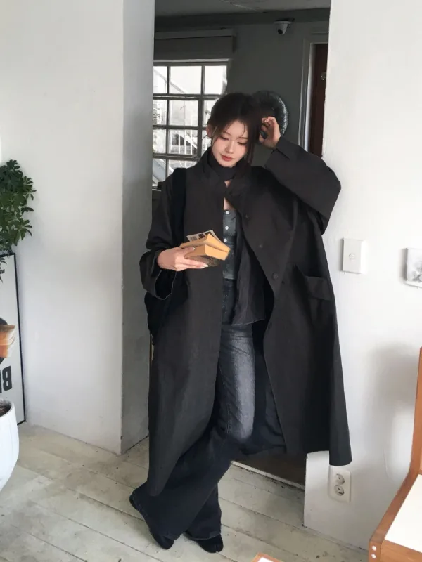 暮影寬袖長版大衣