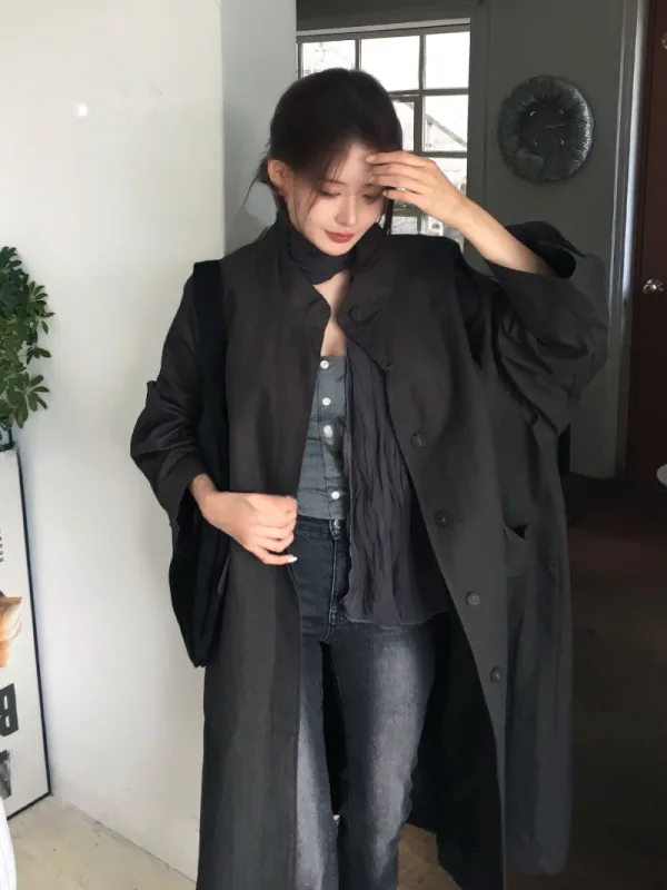 暮影寬袖長版大衣
