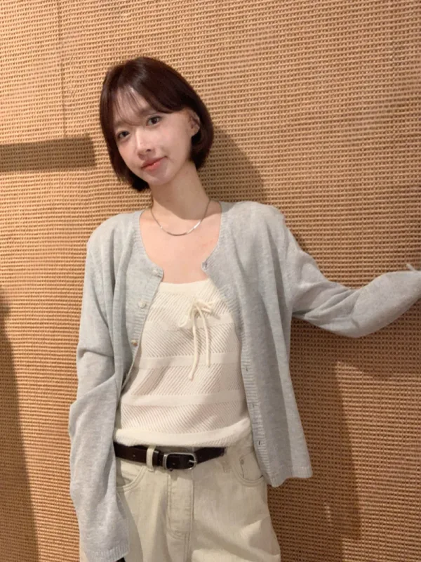 暖意日常柔針織開襟衫