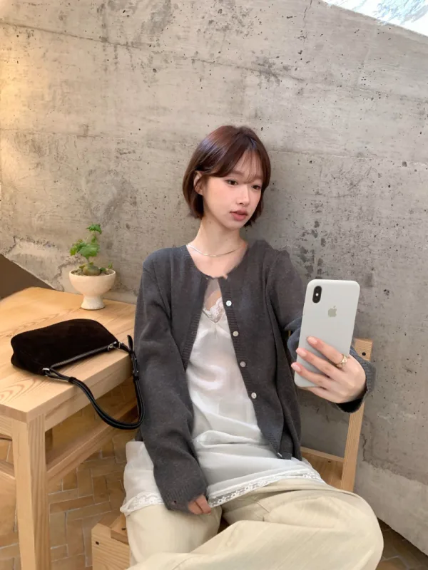暖意日常柔針織開襟衫