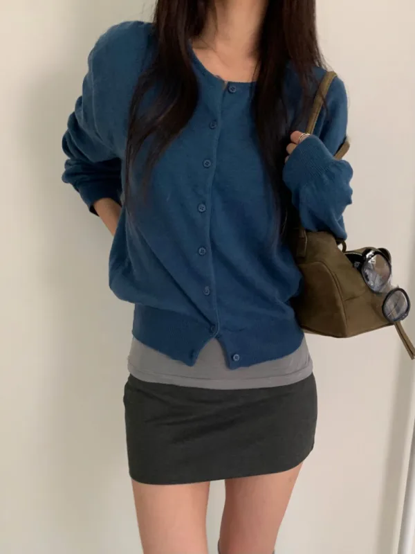 暖日柔 knit 羅紋針織開襟衫