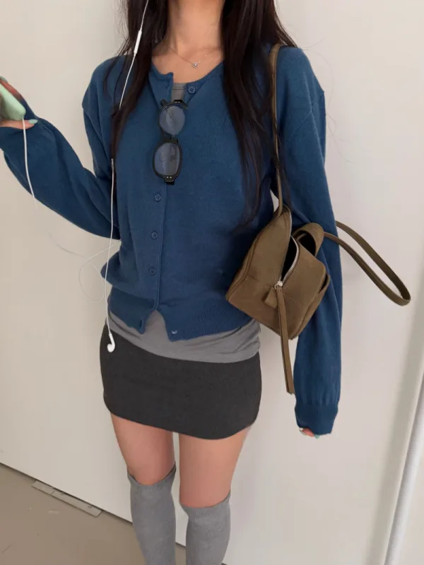 暖日柔 knit 羅紋針織開襟衫