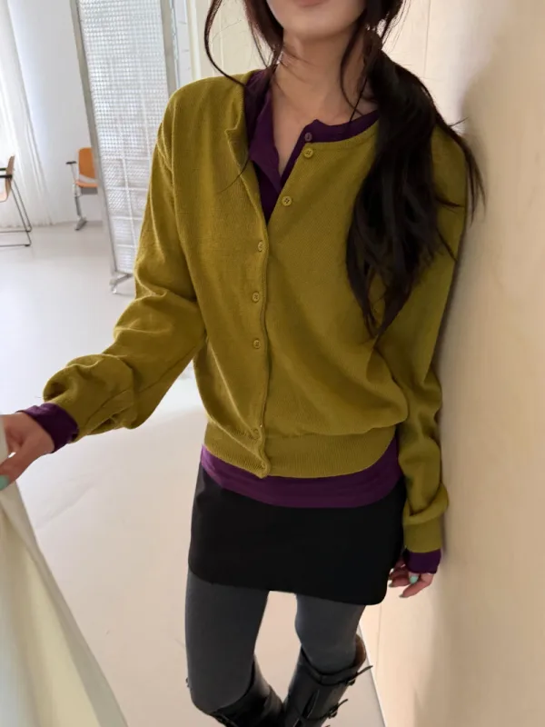 暖日柔 knit 羅紋針織開襟衫