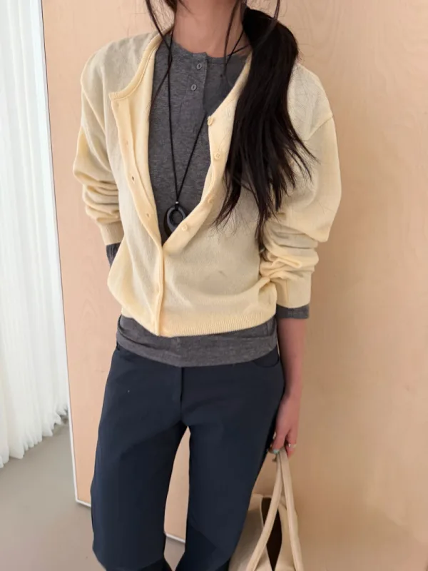 暖日柔 knit 羅紋針織開襟衫