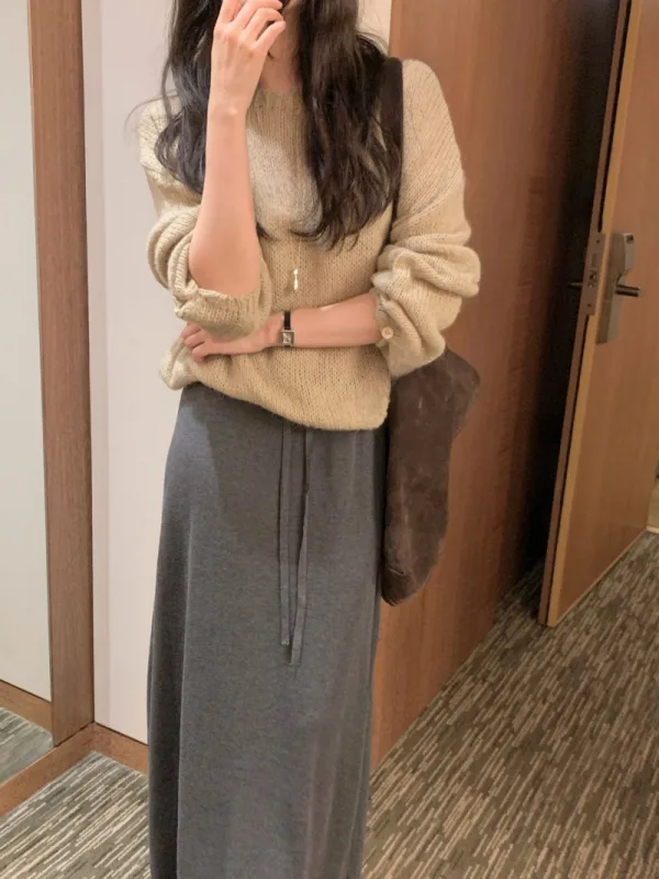 暖霧慵懶感寬鬆針織衫