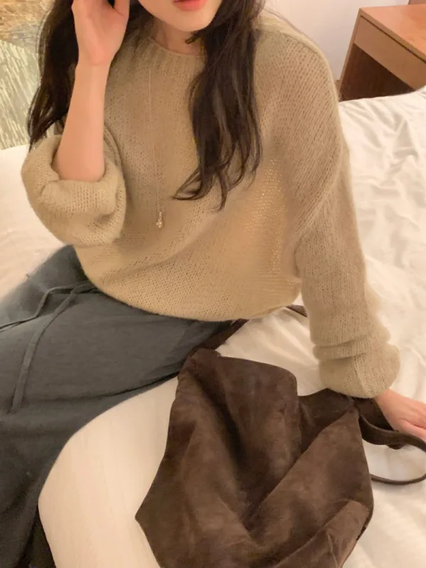 暖霧慵懶感寬鬆針織衫