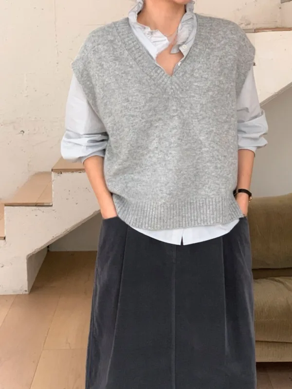 暖霧日常針織背心