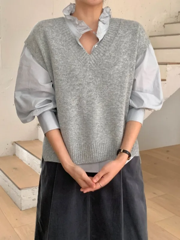 暖霧日常針織背心