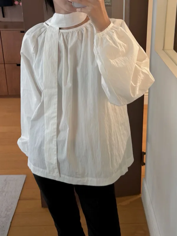 雲袖飄帶寬版上衣