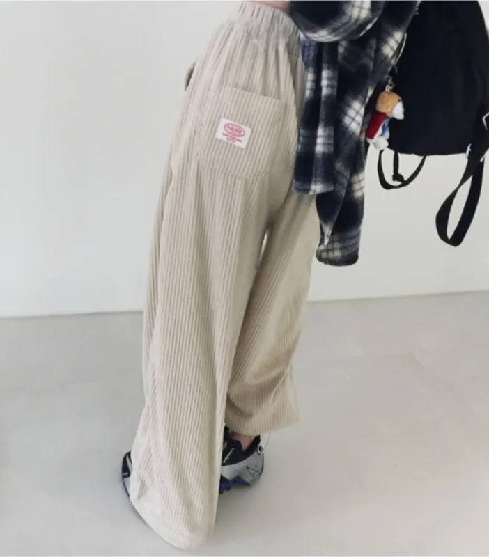 暖感日常・寬版羅紋長褲
