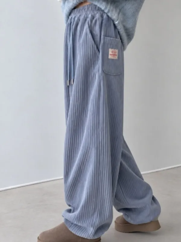 暖感日常・寬版羅紋長褲