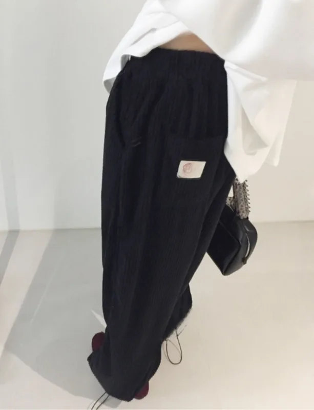 暖感日常・寬版羅紋長褲