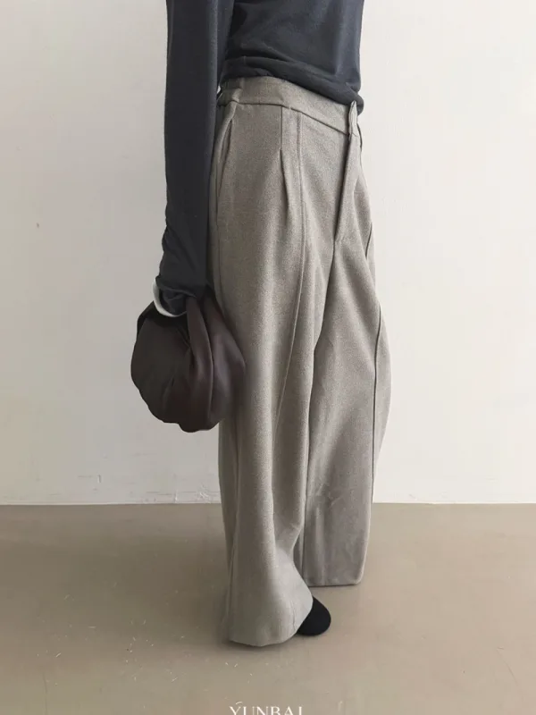 霧感垂墜高腰寬褲