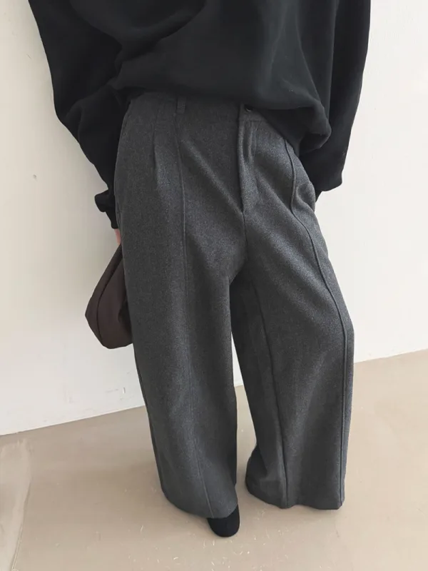 霧感垂墜高腰寬褲
