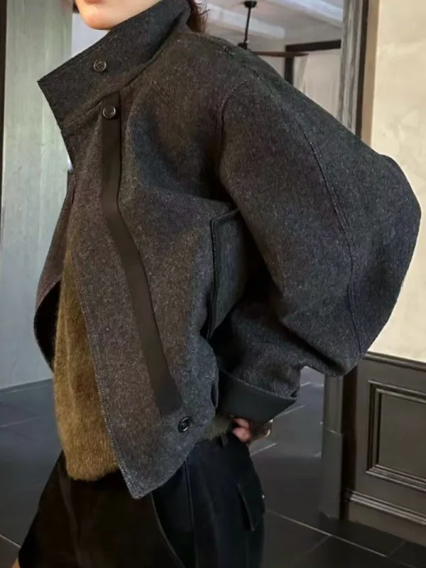 暖霧俐落立領短外套
