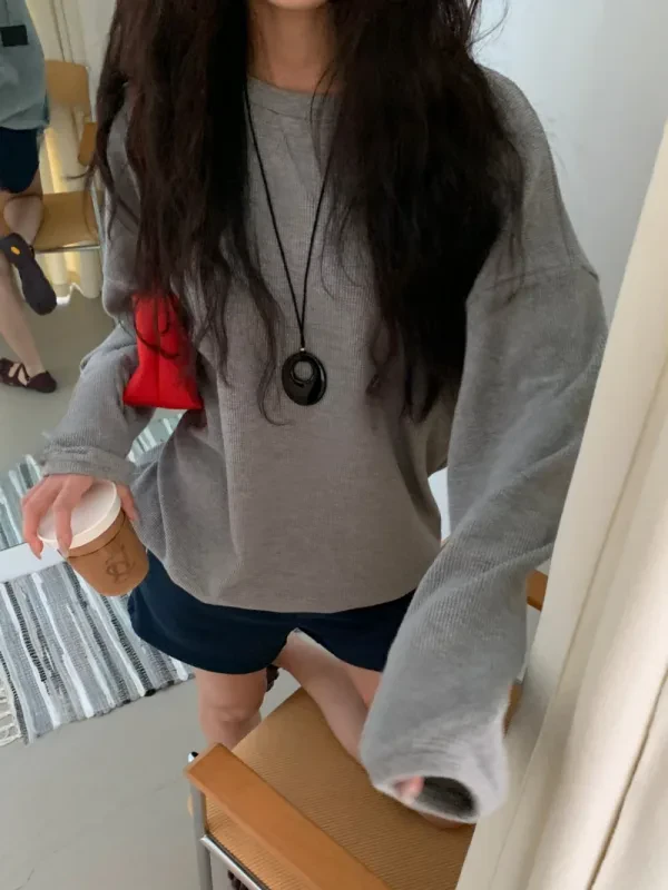 慵懶日常羅紋寬版上衣